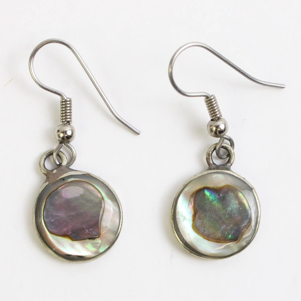 Sterling Silver Abalone Dangle Drop Earrings