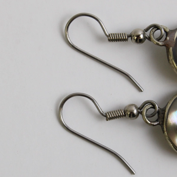 Sterling Silver Abalone Dangle Drop Earrings