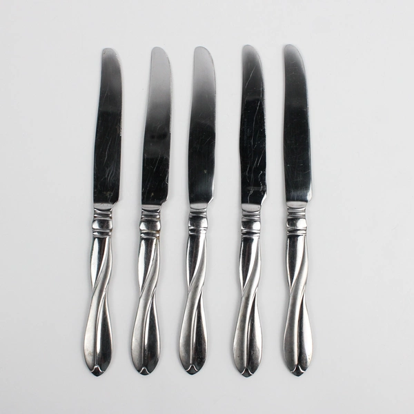 Lot Of 5 International Silver Modern Twist (Stainless, Frosted) French Knives