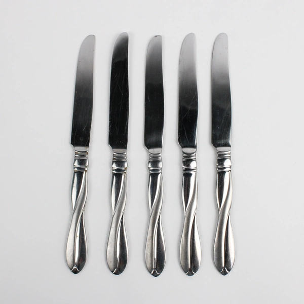 Lot Of 5 International Silver Modern Twist (Stainless, Frosted) French Knives