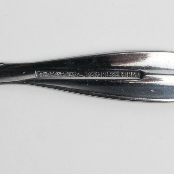 Lot Of 5 International Silver Modern Twist (Stainless, Frosted) Soup Spoons