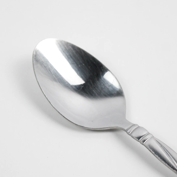 Lot Of 4 International Silver Modern Twist (Stainless, Frosted) Soup Spoons