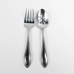Lot Of 2 International Silver American Bead (Stainless) Flatware Serving Set