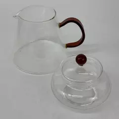 Glass Blooming Tea Teapot With Lid And Tea Bag Holder Red Handles