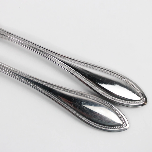 Lot Of 2 International Silver American Bead Flatware Serving Fork & Spoon