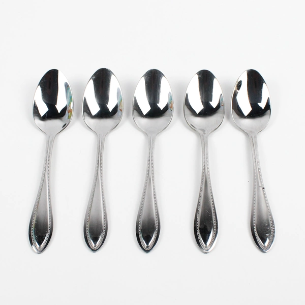 Lot Of 5 International Silver American Bead (Stainless) Flatware Teaspoons
