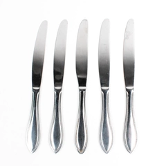 Lot Of 5 International Silver American Bead (Stainless) Flatware Knives 9.5"