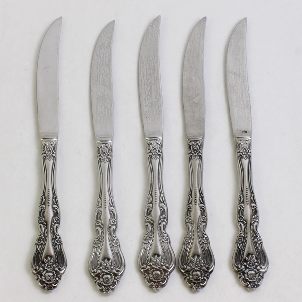 Set of 5 International Chalmette Stainless Steel Solid Handle Steak 9" Knives
