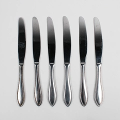 Lot Of 6 International Silver American Bead (Stainless) Flatware Knives 9.5"