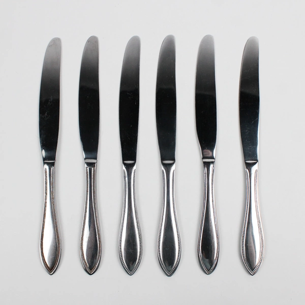 Lot Of 6 International Silver American Bead (Stainless) Flatware Knives 9.5"
