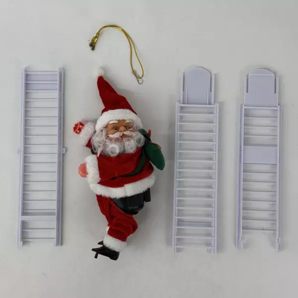 Climbing Stairs Santa Plays Jingle Bells As He Climbs