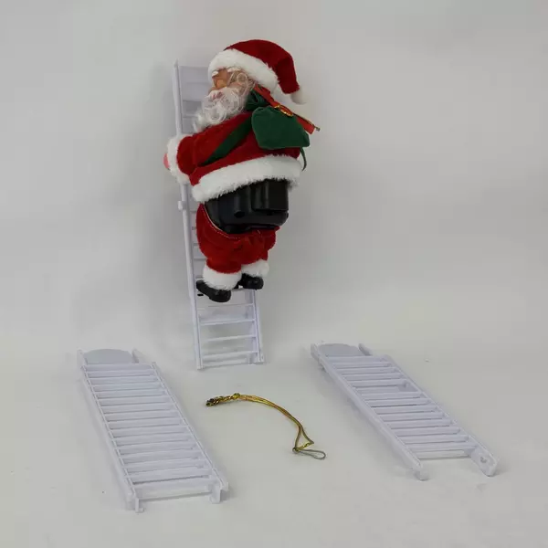 Climbing Stairs Santa Plays Jingle Bells As He Climbs