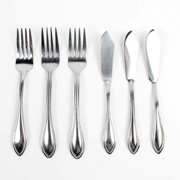 Lot Of 6 International Silver American Bead (Stainless) Flatware Forks & Knives