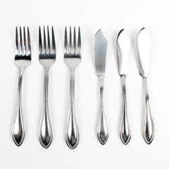 Lot Of 6 International Silver American Bead (Stainless) Flatware Forks & Knives