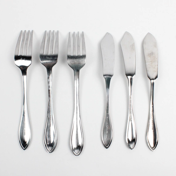 Lot Of 6 International Silver American Bead (Stainless) Flatware Forks & Knives