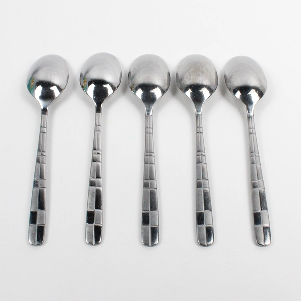 Lot Of 5 Cambridge Silver Parallel (Stainless) Flatware Teaspoons