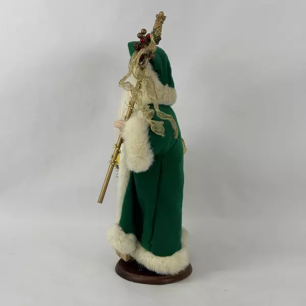 Old World Santa Figurine With Staff Bag and Gifts