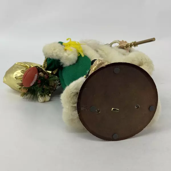 Old World Santa Figurine With Staff Bag and Gifts