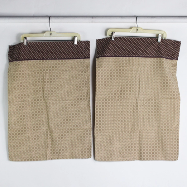 Set of 2 Handmade Vintage Queen Pillowcases Beige and Purple