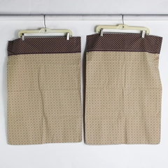 Set of 2 Handmade Vintage Queen Pillowcases Beige and Purple