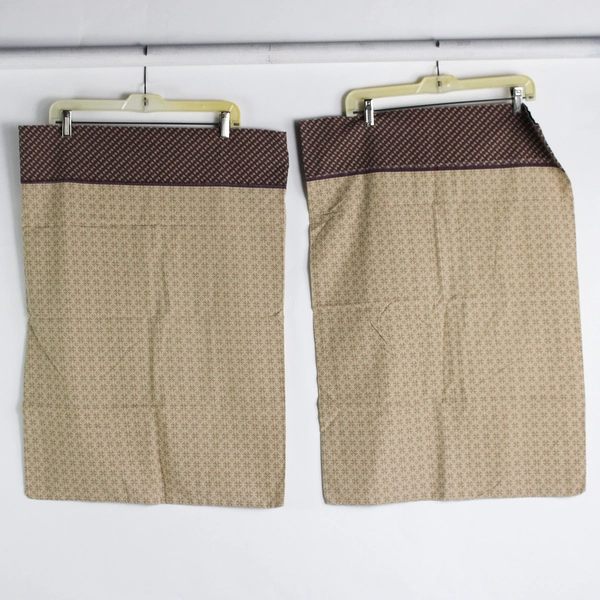 Set of 2 Handmade Vintage Queen Pillowcases Beige and Purple