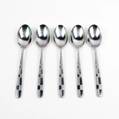 Lot Of 5 Cambridge Silver Parallel (Stainless) Flatware Soup Spoons