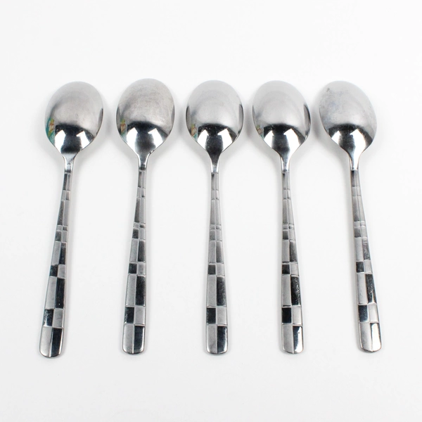 Lot Of 5 Cambridge Silver Parallel (Stainless) Flatware Soup Spoons