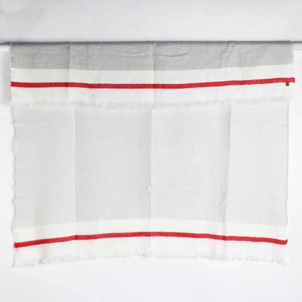 Great Northern White Gray and Red Acrylic Scarf Shawl One Size 54" x 54"