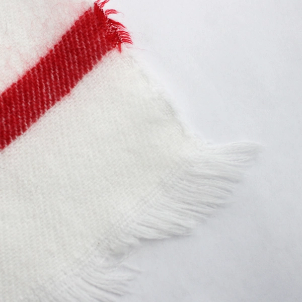 Great Northern White Gray and Red Acrylic Scarf Shawl One Size 54" x 54"