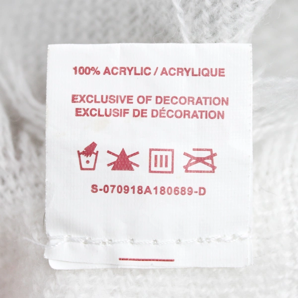 Great Northern White Gray and Red Acrylic Scarf Shawl One Size 54" x 54"