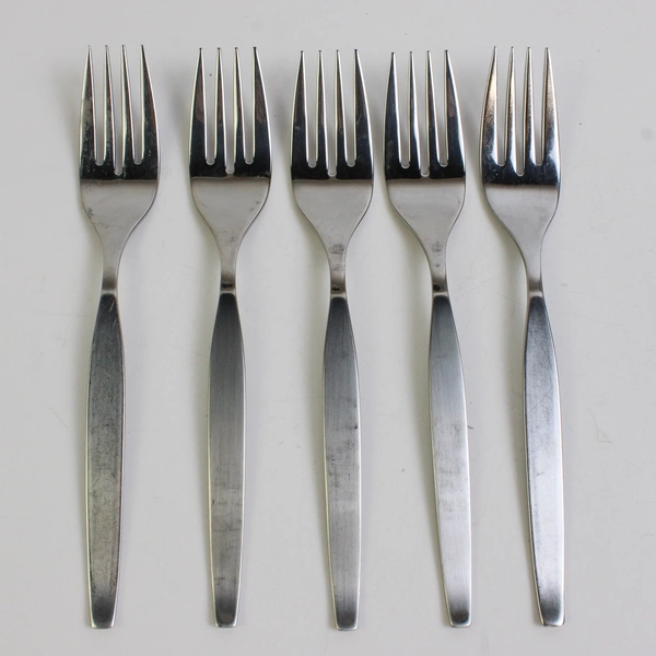 Set of 5 Oneida Community Frostfire Stainless Steel Salad 6.5" Forks