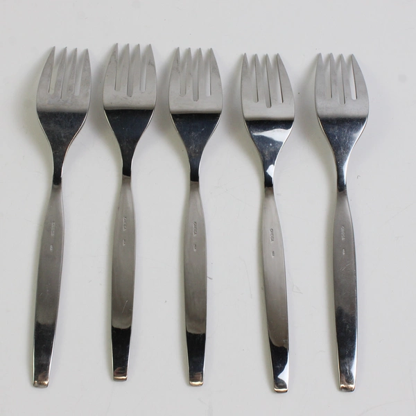 Set of 5 Oneida Community Frostfire Stainless Steel Salad 6.5" Forks