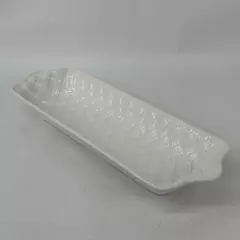 Vintage Louçarte White Basket Weave Serving Appetizer Tray Dish 19" Portugal