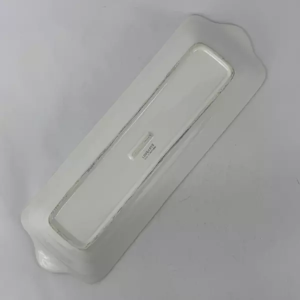 Vintage Louçarte White Basket Weave Serving Appetizer Tray Dish 19" Portugal