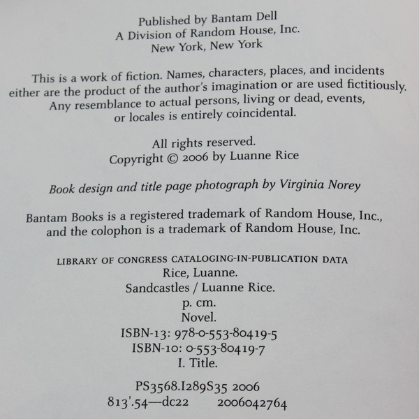 Sandcastles by Luanne Rice 2006 Hardcover Dust Jacket