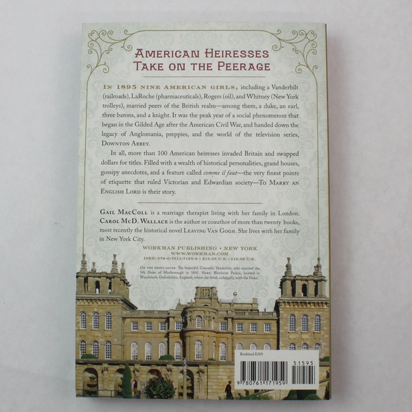 To Marry an English Lord Gail MacColl & Carol McD Wallace 2012 Paperback