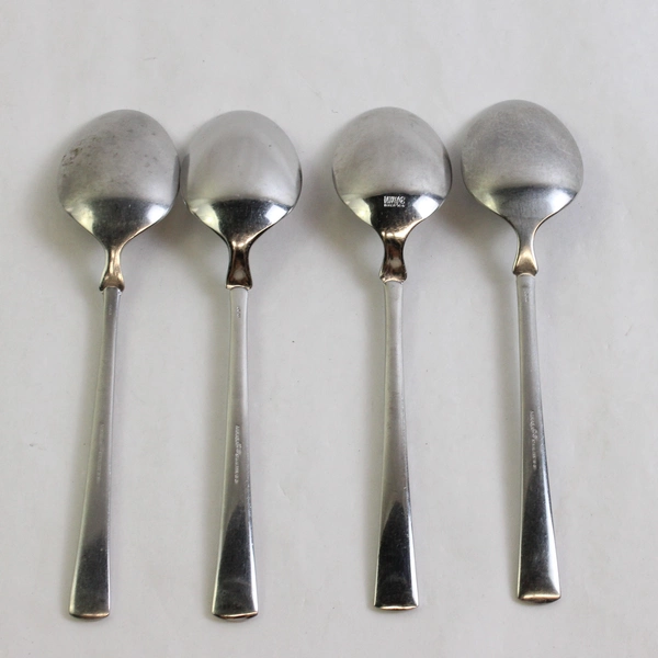 Set of 4 Mikasa Verona Stainless Steel Soup Spoons