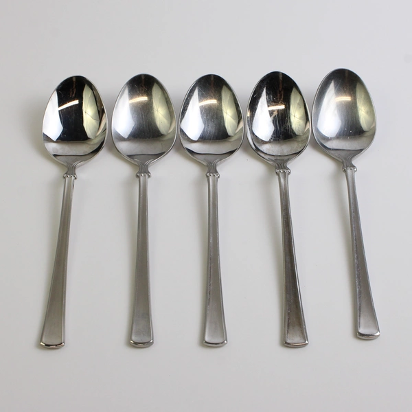 Set of 5 Mikasa Verona Stainless Steel 7.5" Soup Spoons
