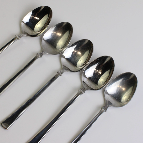 Set of 5 Mikasa Verona Stainless Steel 7.5" Soup Spoons