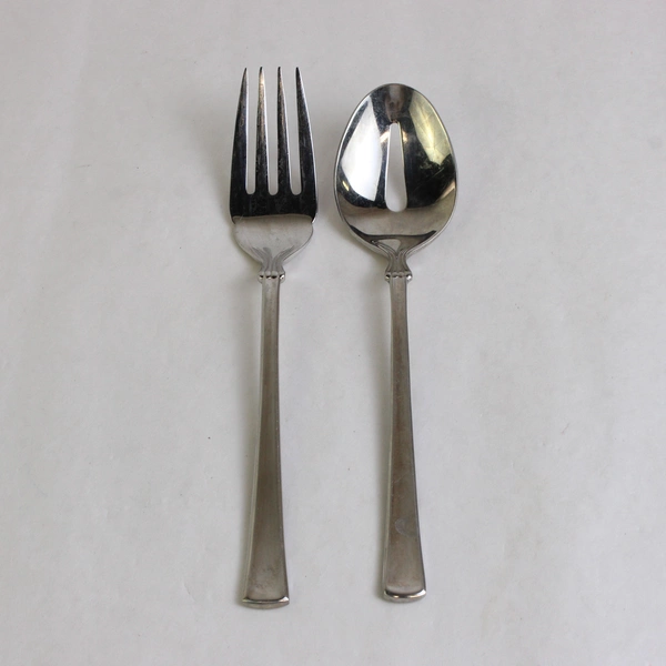 2 Piece Set Mikasa Verona Stainless Steel Cold Meat Serving Fork & Serving Spoon