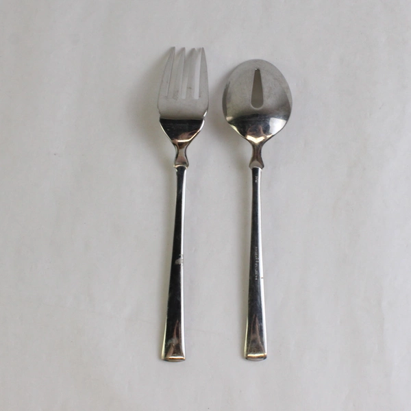 2 Piece Set Mikasa Verona Stainless Steel Cold Meat Serving Fork & Serving Spoon