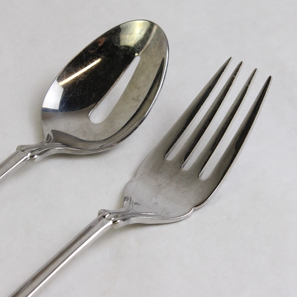 2 Piece Set Mikasa Verona Stainless Steel Cold Meat Serving Fork & Serving Spoon