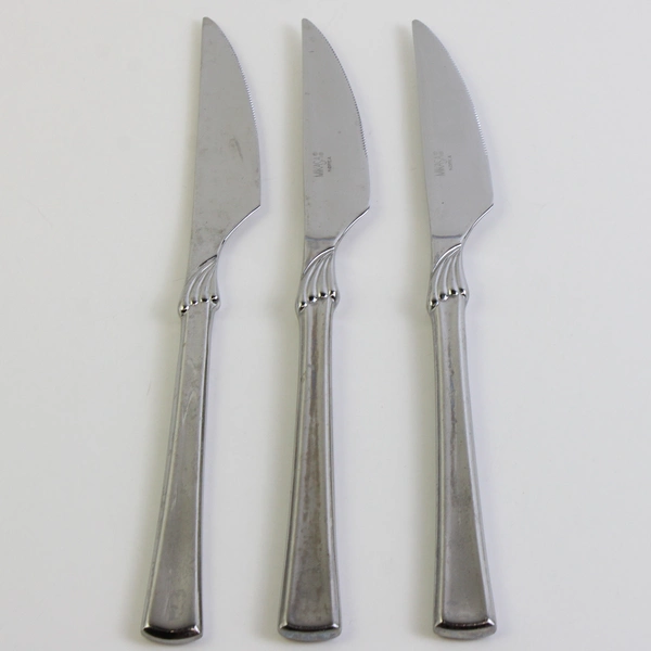 Set of 3 Mikasa Verona Stainless Steel Solid Dinner Knives