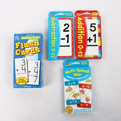 Lot of 4 Addition and Subtraction 0-12 Complete Card Decks