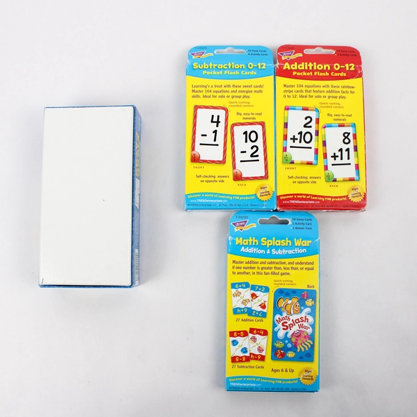 Lot of 4 Addition and Subtraction 0-12 Complete Card Decks