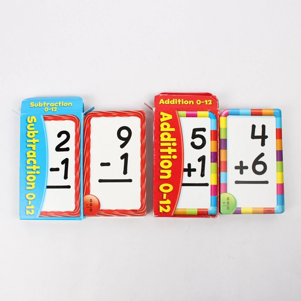 Lot of 4 Addition and Subtraction 0-12 Complete Card Decks