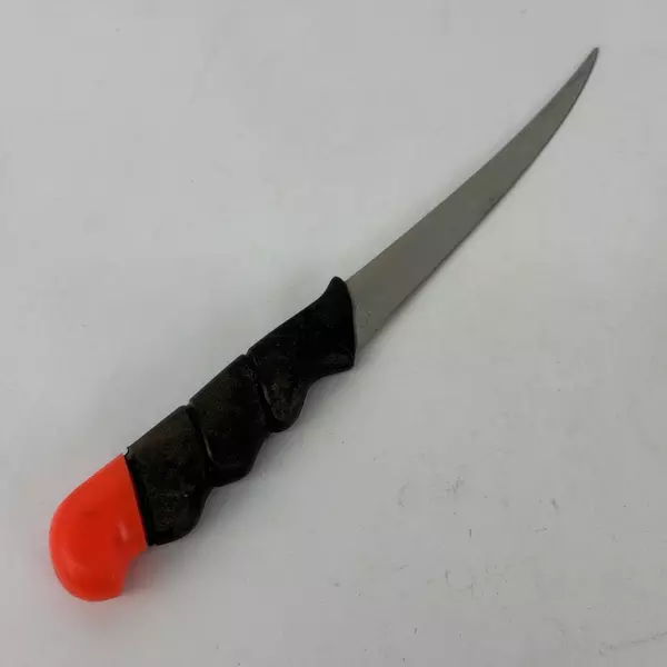 High Carbon Steel Fishing Filet Knife Black Handle With Orange Tip