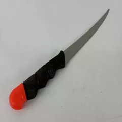 High Carbon Steel Fishing Filet Knife Black Handle With Orange Tip