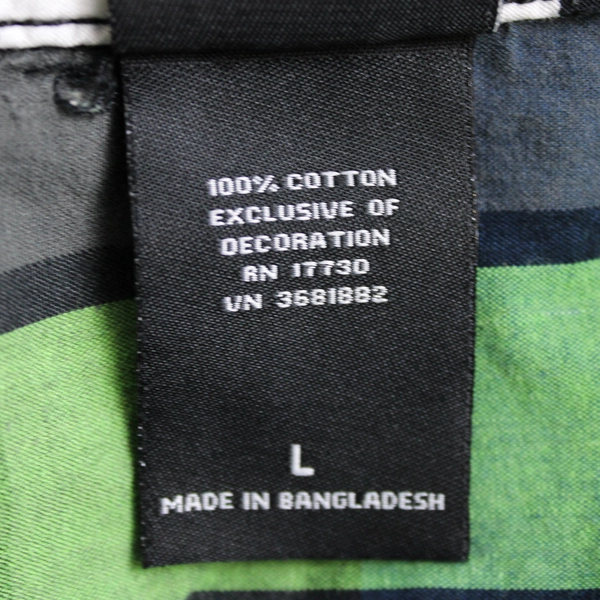 Shawn White Green Blue and Gray Plaid Button-Up Boys' Large