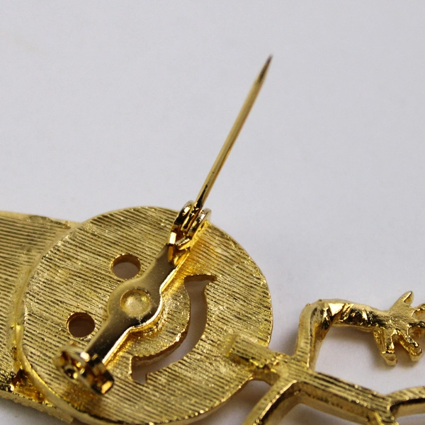 Vintage Gold-Tone Masonic Stickman with Fez Brooch Pin